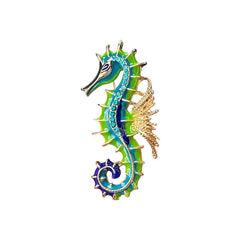 artistic enamel brooch close-up image 5