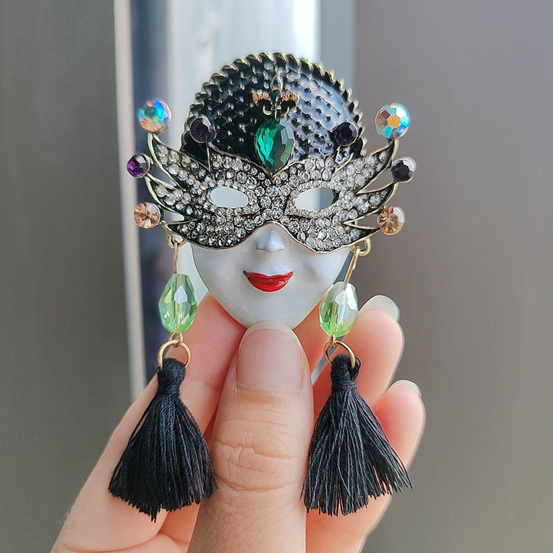 Elegant floral brooch pin worn on clothing