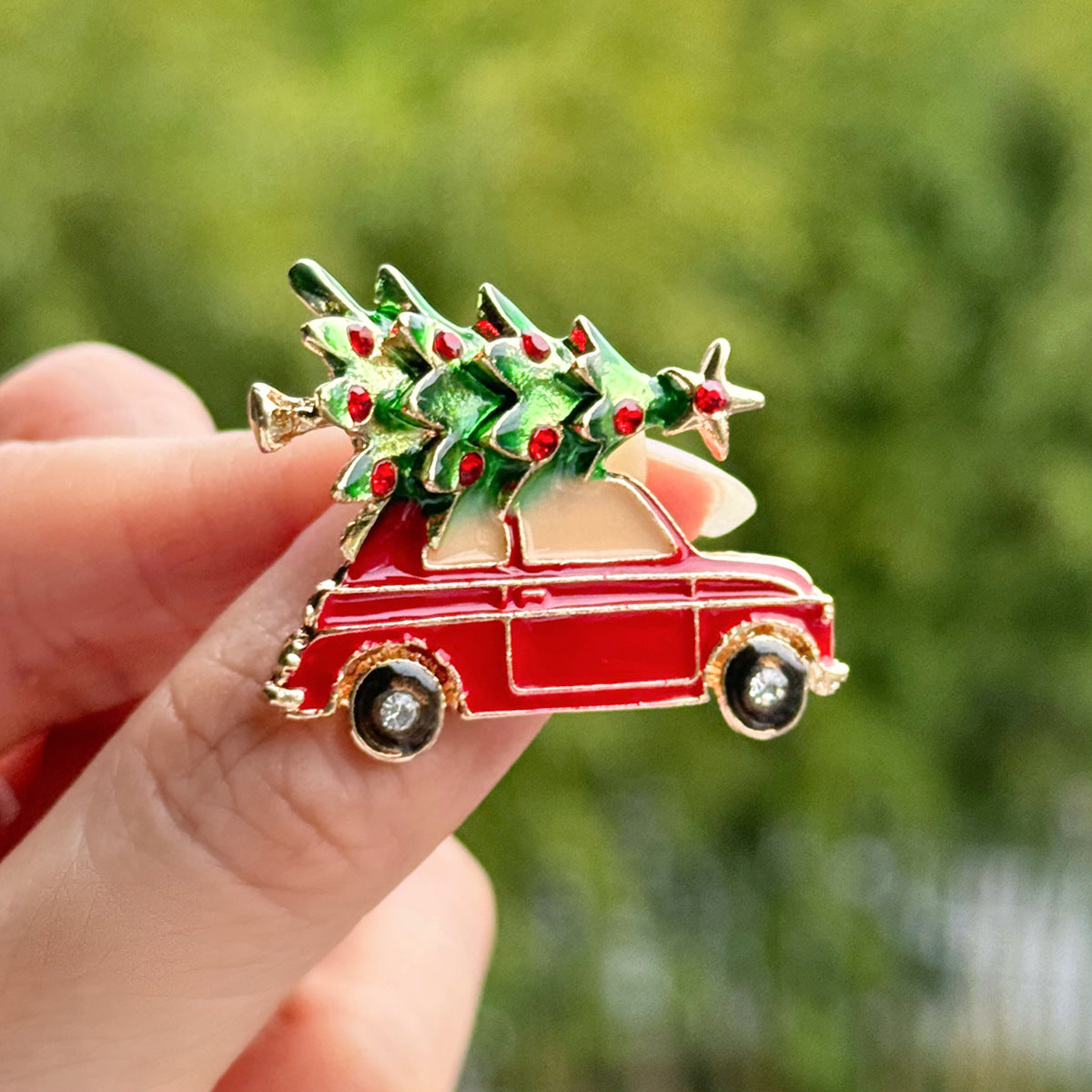 Charming Christmas Tree Car Brooch image 1
