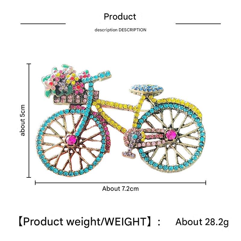 Trendy stylish geometric bicycle brooch pin image 3