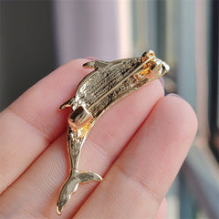Stylish dolphin brooch with vibrant colours