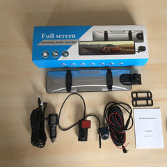 triple camera dash cam display