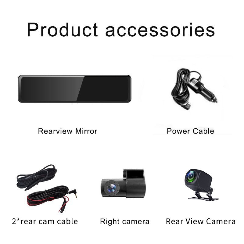 triple camera dash cam display