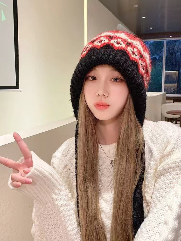 Front view of versatile women's winter beanie