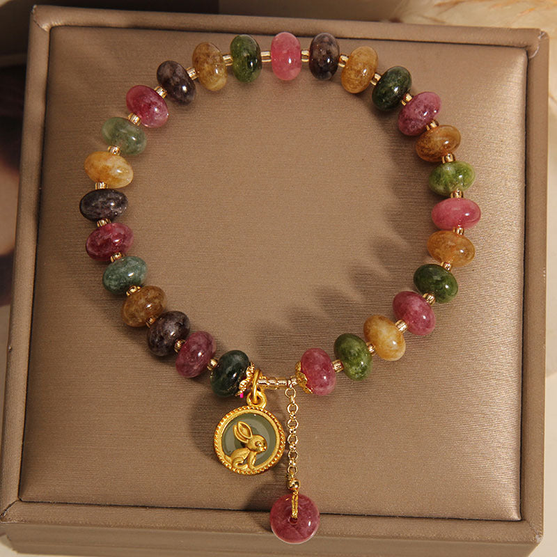 Wearing the charming tourmaline bracelet
