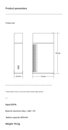 Durable materials used in car safety hammer