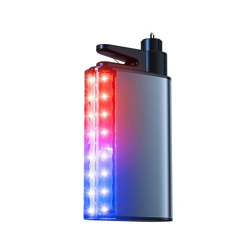 Emergency hammer with flashlight features