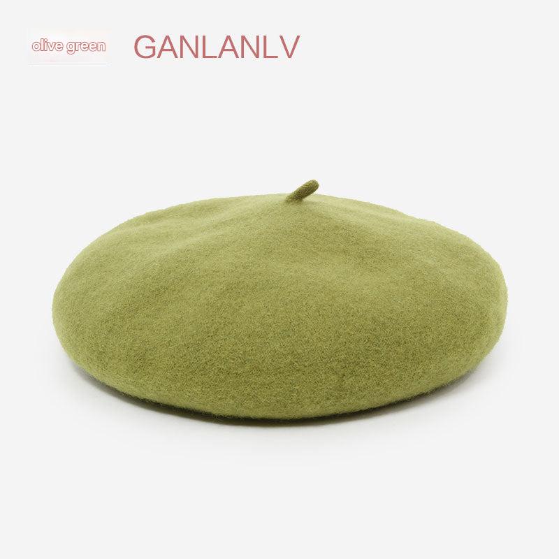 Wool beret hat in vibrant blue colour