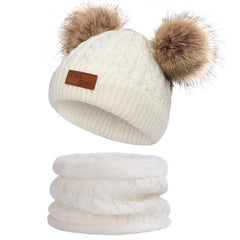 Close-up of kids winter knit hat design