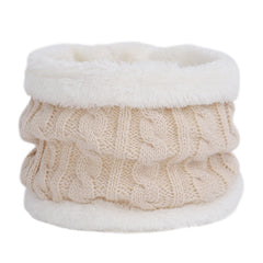 Kids wearing winter hat and scarf outdoors