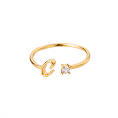 gold plated ring on model's hand