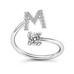 Close-up of stylish alphabet ring for women