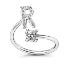 Beautiful alphabet ring in zirconia