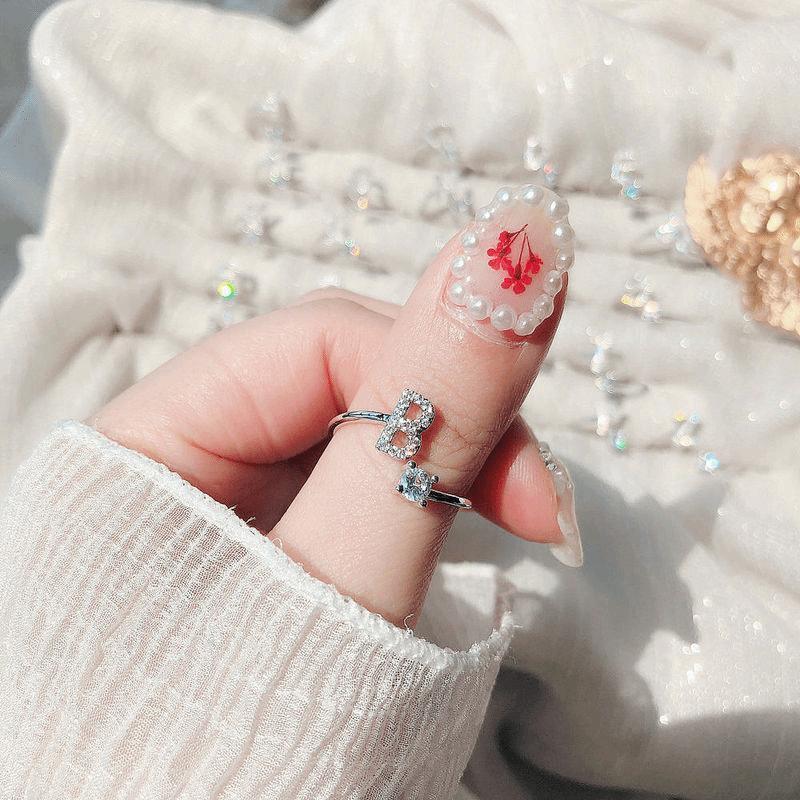 Personalised adjustable zirconia ring for women