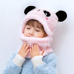 Kids bear ear winter hat in grey colour