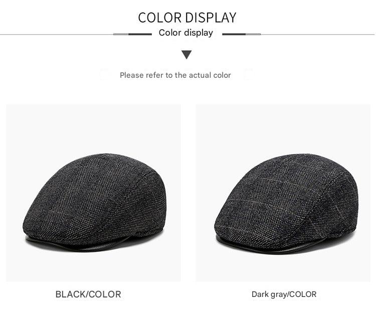 Men's winter beret hat in black