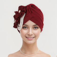 Comfortable hijab cap in floral design