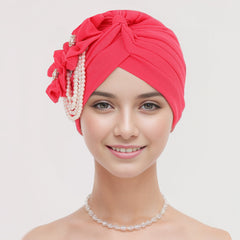 Trendy floral hijab cap for fashionable women