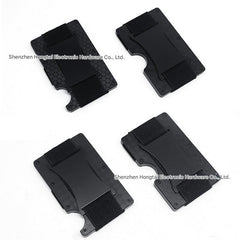 Open view showing card slots of aluminium wallet