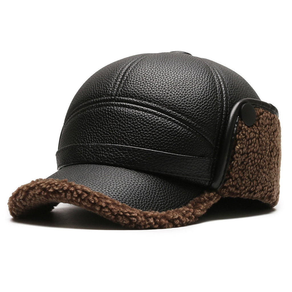 Winter hat options in black, grey, and brown