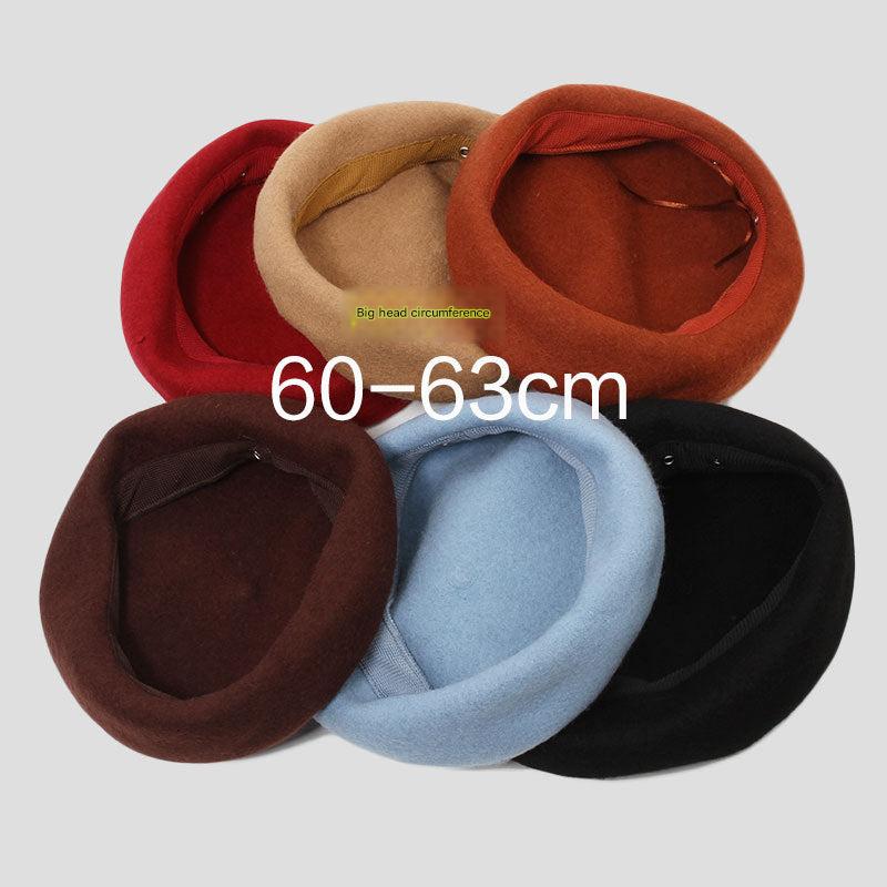 Fashionable chocolate wool beret for cold weather