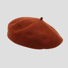 Elegant black wool beret for winter fashion