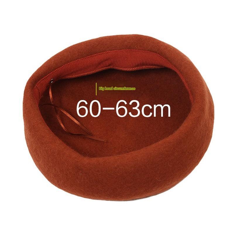 Fashionable chocolate wool beret for cold weather