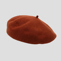 Warm wine red wool beret for winter occasions