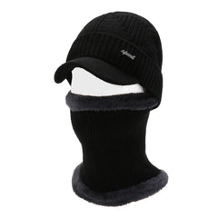 Warm acrylic knit hat and scarf set in various colours