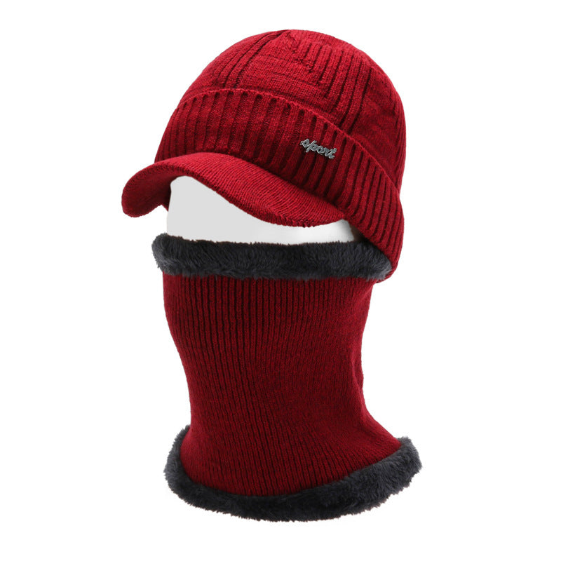 Acrylic knit hat and scarf folded neatly