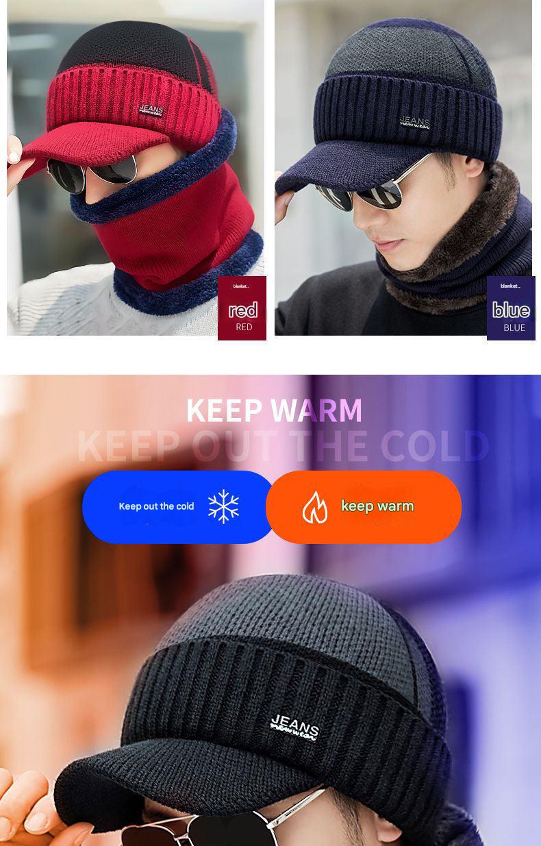 Warm acrylic hat and scarf for cycling enthusiasts