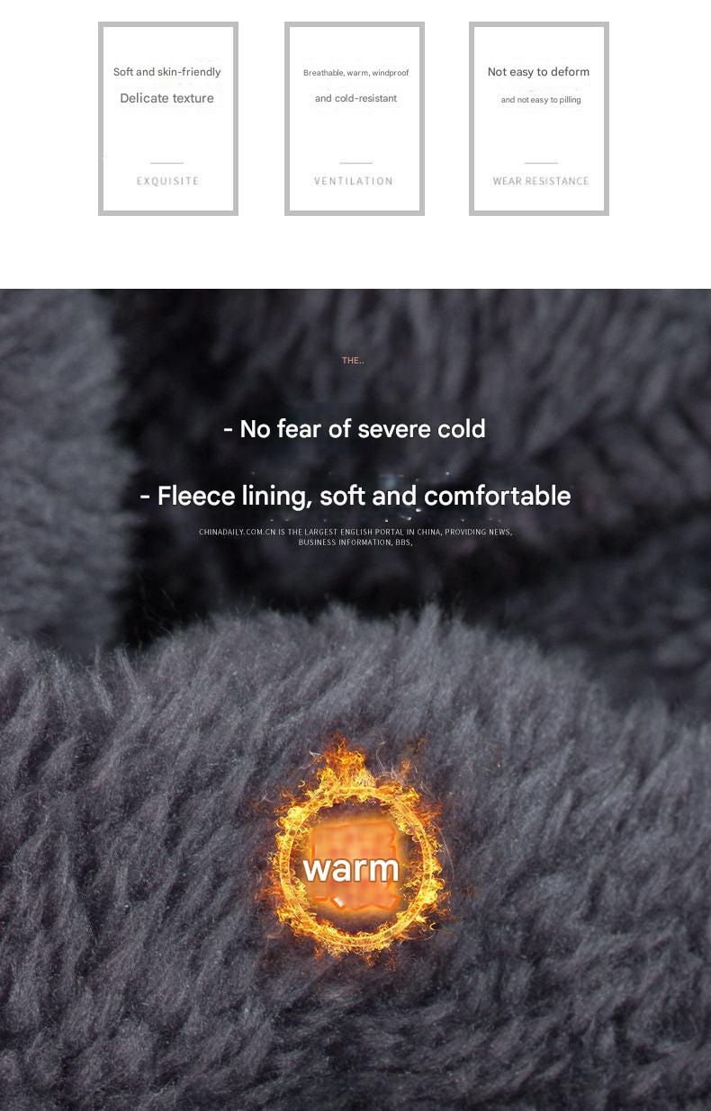 Fleece lining detail on winter accessories
