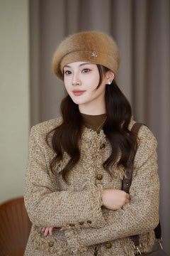 Various colors of the elegant rabbit fur beret