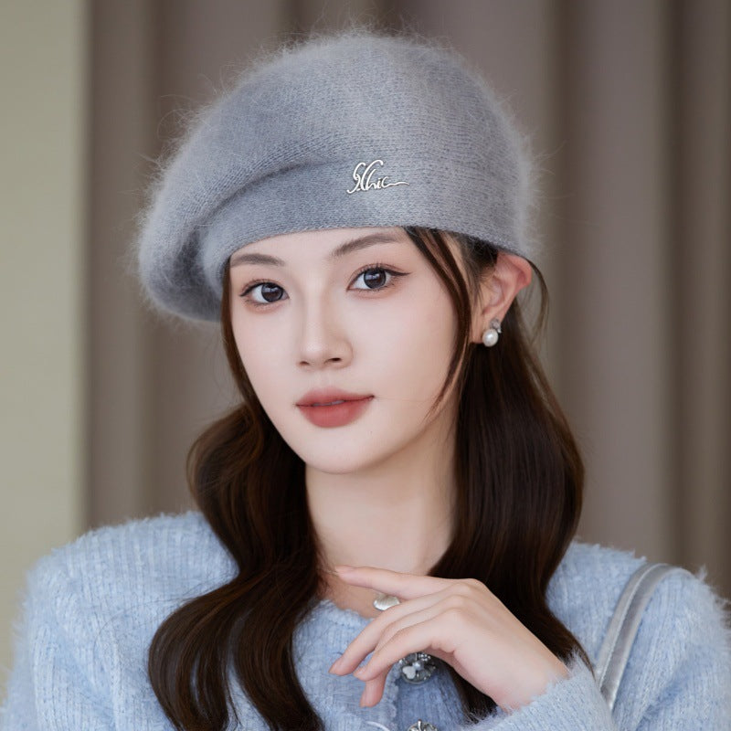 Various colors of the elegant rabbit fur beret