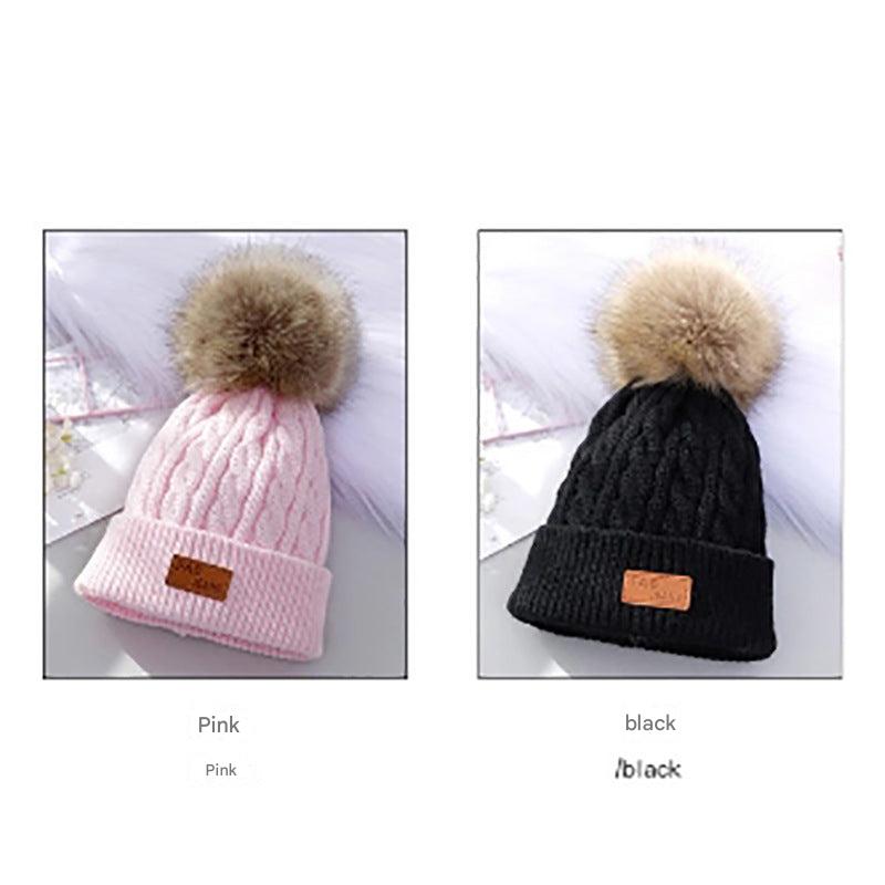 stylish black knitted beanie for kids