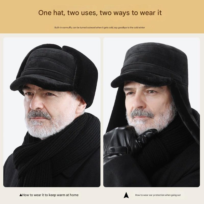 Mink velvet material close-up of winter cap