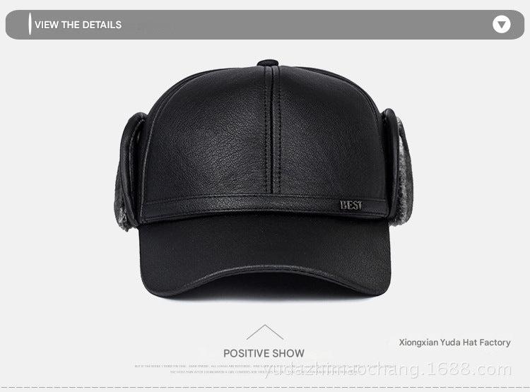 Men's winter baseball cap in black