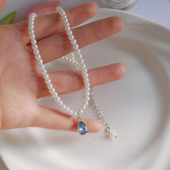 Chic Women's Silver Pearl Necklace Image 8
