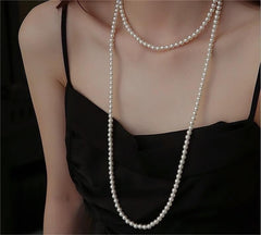Chic Women's Silver Pearl Necklace Image 7
