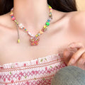charming floral design necklace detail