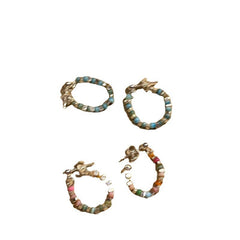 Dopamine Delight colourful beaded silver stud earrings image 5