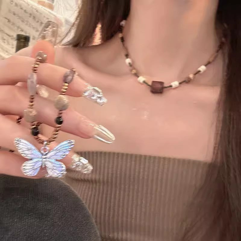 Chic Vintage Butterfly Bead Necklace Image 7