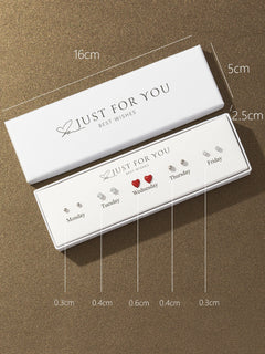 Lightweight heart cat ear studs on white background