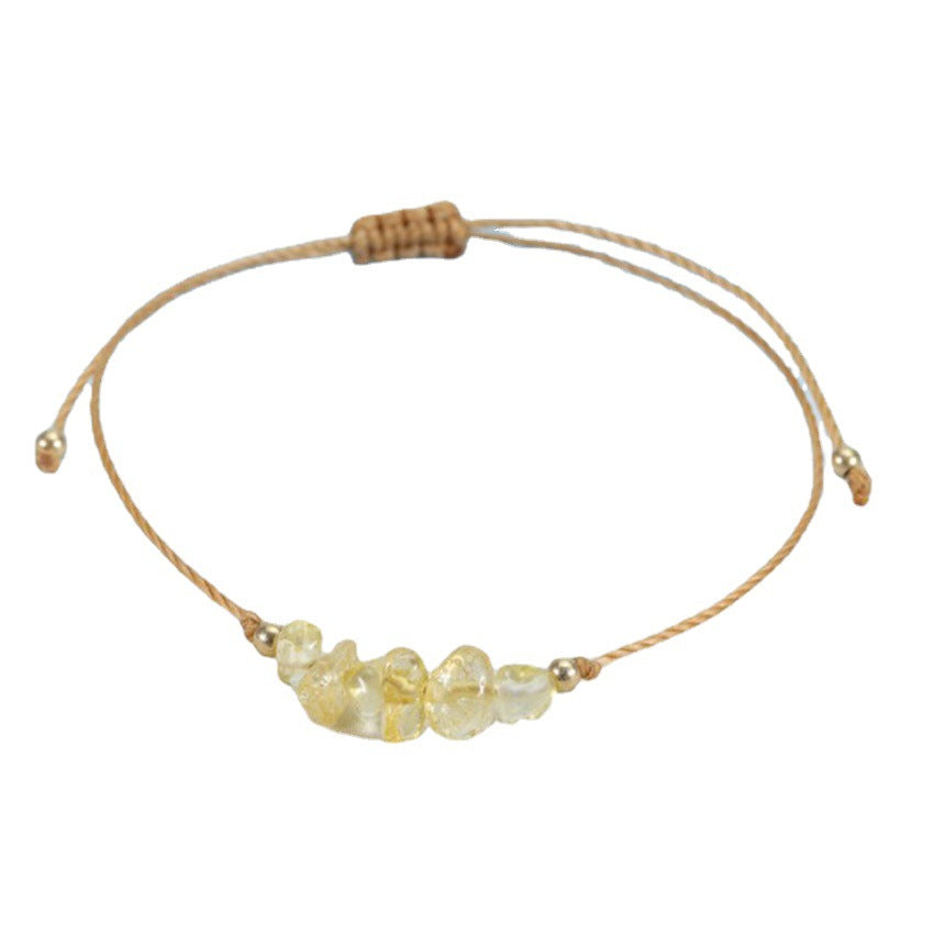 Woman wearing a fashionable beaded bracelet