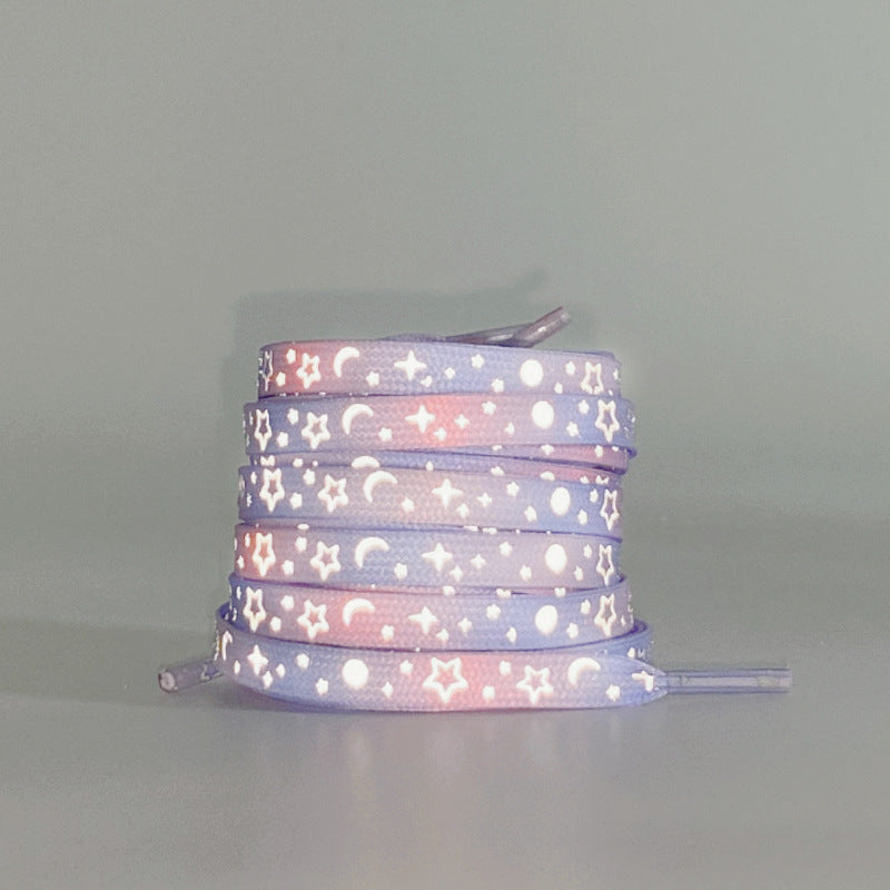 All colour options of glow-in-the-dark laces