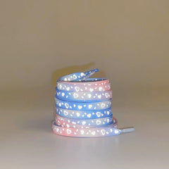 Image of white reflective star galaxy shoelaces