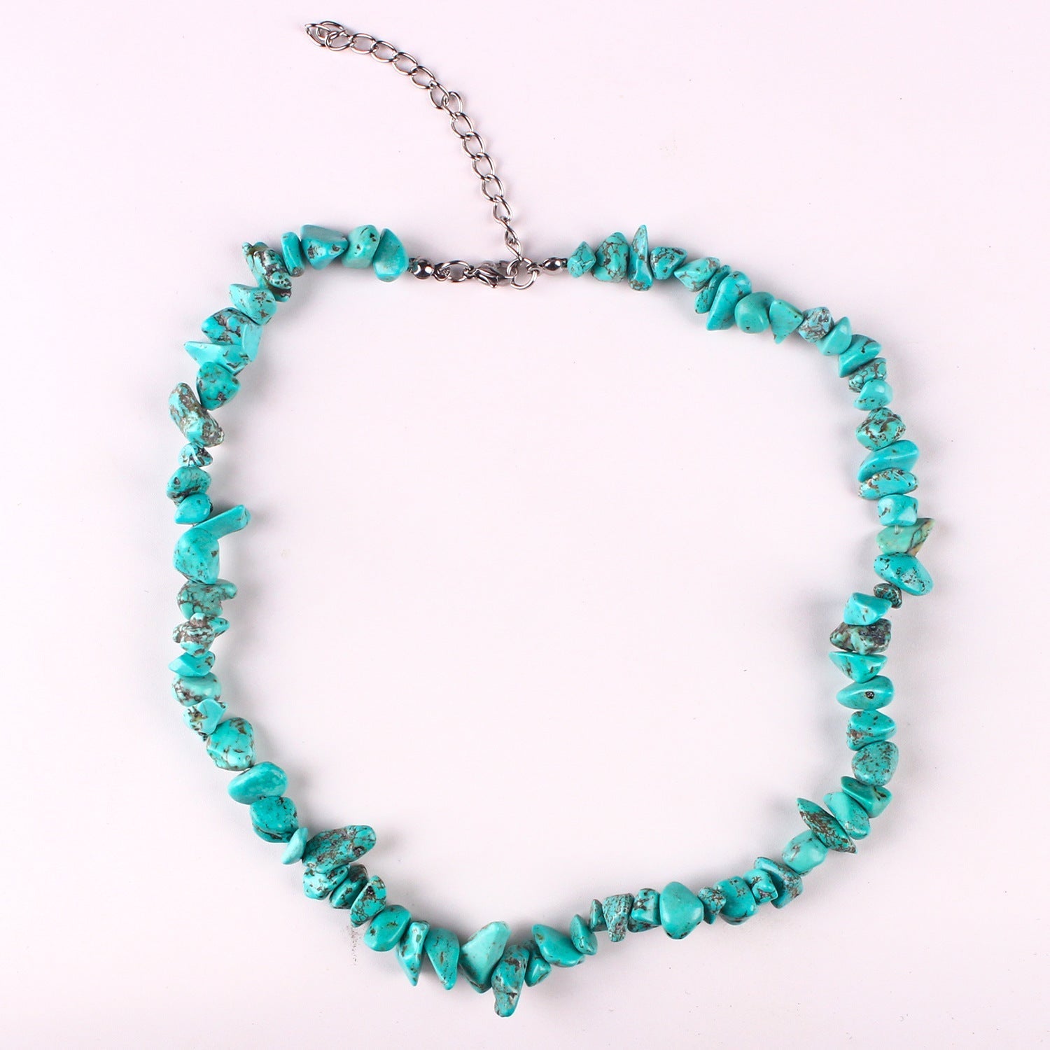 Stylish natural stone necklace worn by model