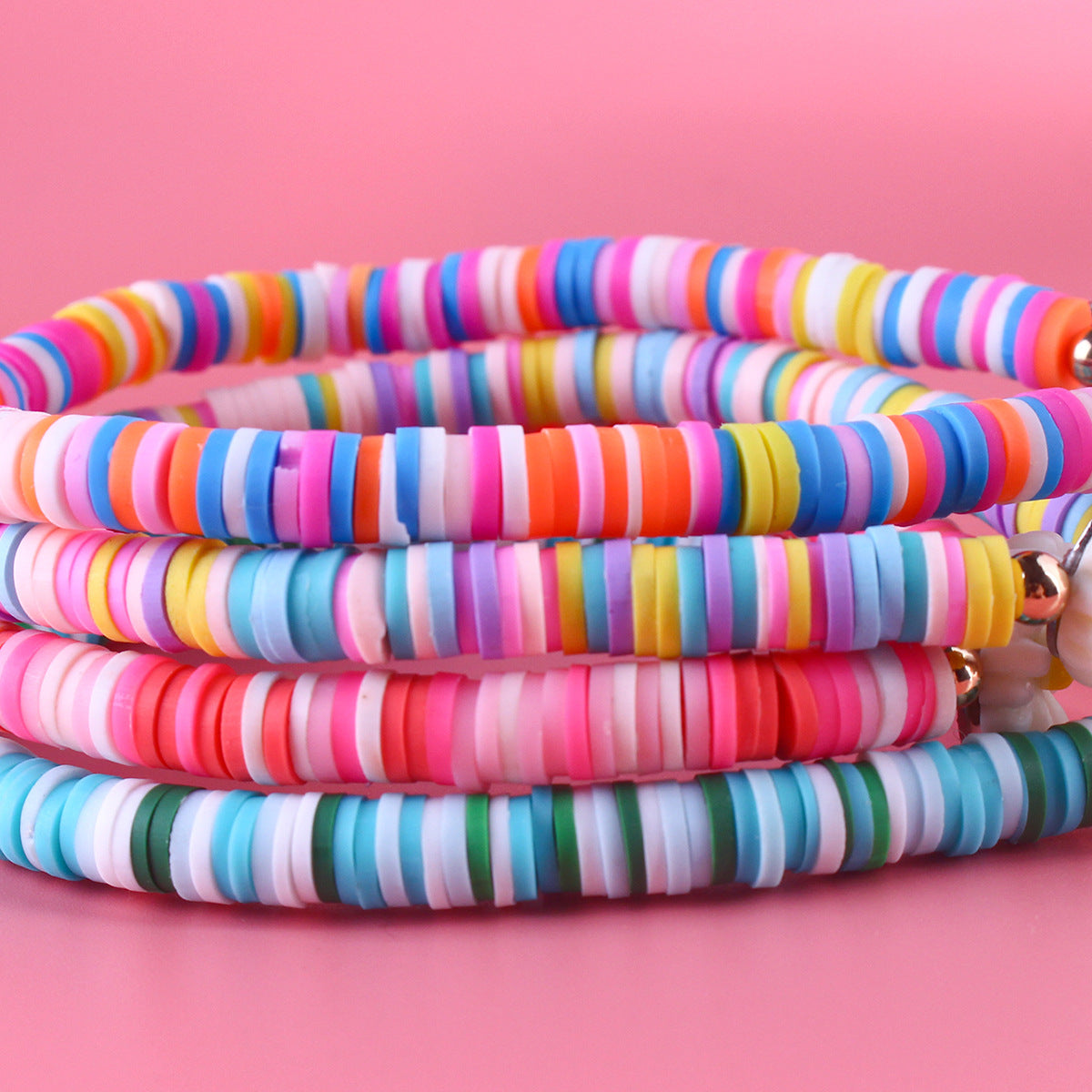 Colorful Beaded Bracelet with Daisy Patterns Image 4