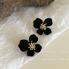 Variety of Velvet Floral Earrings in different colours