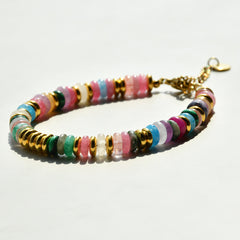 Unique handmade gemstone bracelet in vivid colours